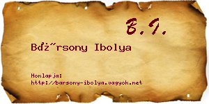Bársony Ibolya névjegykártya