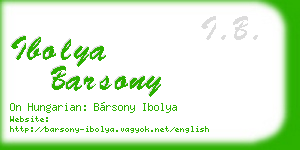 ibolya barsony business card